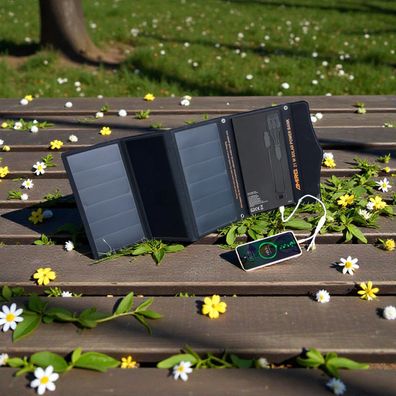 Yardforce Amirolx PB21 Solar Powerbank 13.000mAh mit 21W Falt-Solarpanel