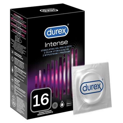 Durex, Intense Kondome - Gerippte und genoppte Kondome mit Stimulationsgel