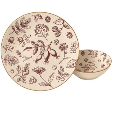 Weltbild Tafelservice "Rubin Garten" 8-teilig, Modern, Hochwertig, schön