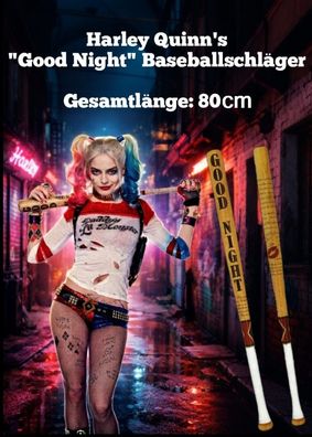 NEU Harley Quinn Good Night Baseballschläger 80cm für Cosplay Sammler Fans LARP