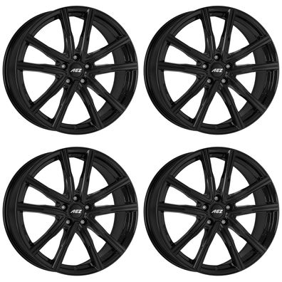 4 Alu Felgen AEZ Montreal black 7.5Jx18 5x112 für Volkswagen Beetle Caddy Eos Golf
