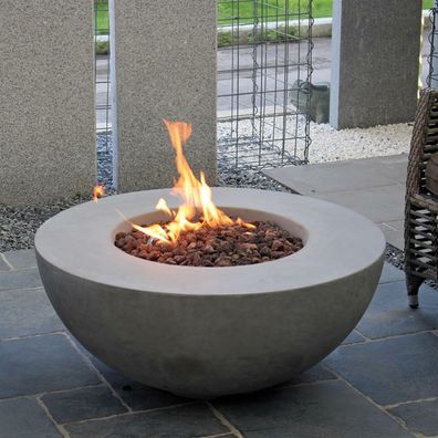 Elementi Gasfeuerstelle Ätna Beton-Optik grau ca. Ø 107 x H40 cm