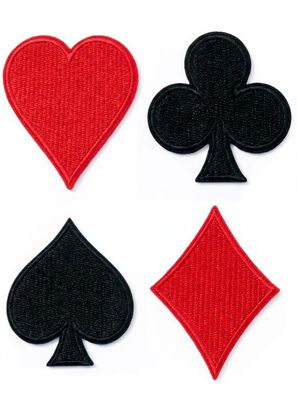 Kartenspiel Patches Aufnäher 4Stk Set