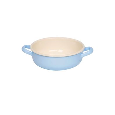 Riess Bol paysan avec deux poignées Ø18cm émail Classic bleu pastel