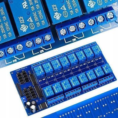Rosfix Relaismodul 16-Kanal 5V – Optokoppler | 10A 220x57x19mm Arduino