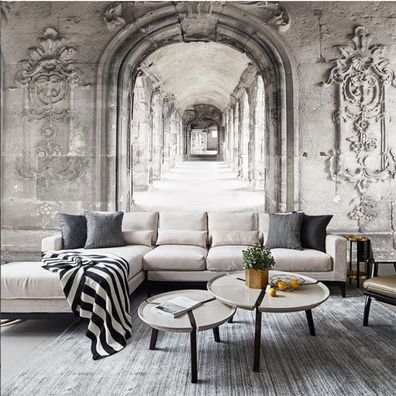 Vlies Fototapete Wandtapete Wandbilder 3D Effekt Retro Marmor Nostalgie 2255