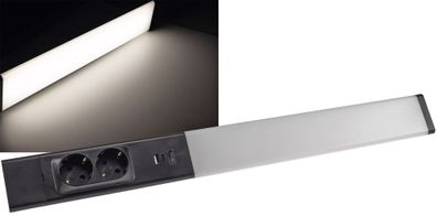 LED Unterbauleuchte "Arusha" schwarz USB A+C PD, 60cm, Licht neutralweiß