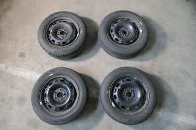 VW Polo 9N3 Ibiza Felgen Reifen 185/60 R14 82H Winterreifen 6jx14H2 ET37 # 5-6mm