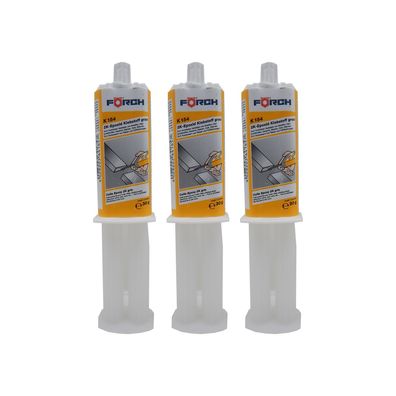 3x FOERCH K154 2K-EPOXID Klebstoff 0.030 KG GRAU Flüssigmetall Steinkleber
