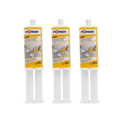 3x FÖRCH K154 2K-EPOXID Klebstoff 0.025 KG Transparent Flüssigmetall Steinkleber