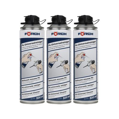 3x FOERCH PU-UNIVERSALREINIGER 0.5 LTR Montageschaum PU - Schaum Bauschaum