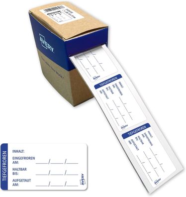 AVERY Zweckform Gefrieretikett Lebensmittel HACCP (65 x 35 mm 200 Etiketten auf Rolle