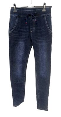 Ormy Damen Jeans Stretch Denim leichte Waschung Jogpant Taschen Dunkelblau in S