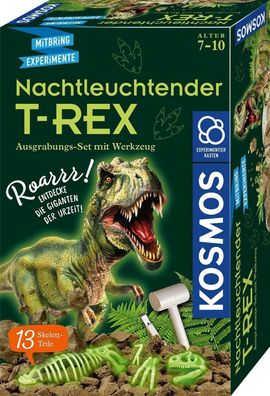 KOSMOS 658021 Nachtleuchtender T-REX Experimentierset für Kinder ab 7 Jahren, Dinosau