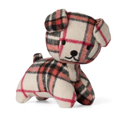 Miffy & Friends beige Snuffy der Hund beige karierte Stofftiere 30cm