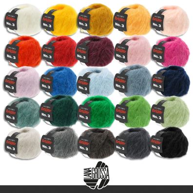 Lana Grossa 25 g Brigitte No. 3 Mohairmischung flauschige Wolle Garn Stricken Häkeln