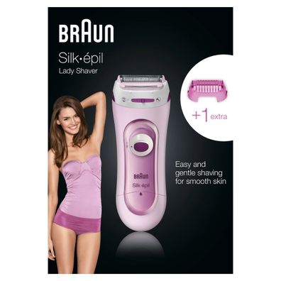 Braun Silk-épil Lady Shaver LS5100 Rasierer, Trimmer- & Peeling-System. Kabellos