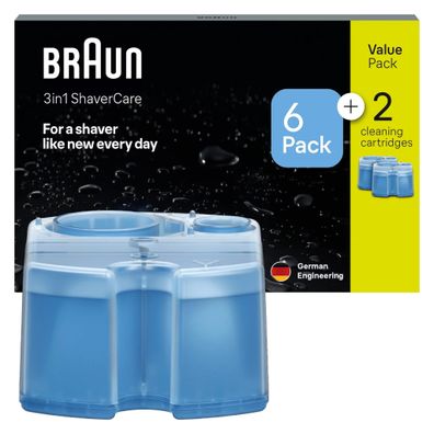 Braun CCR6 + 2, 8er Pack Nachfüllkartuschen Reinigungsstation Nachfüllkartuschen