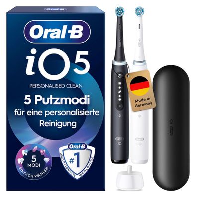 Oral-B iO Series 5 Black/ White Duopack Elektrische Zahnbürste mit 2. Handstück