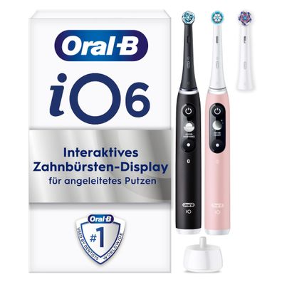 Oral-B iO Series 6 Black Lava/Pink Sand Duopack Elektrische Zahnbürste mit 2. Handstü