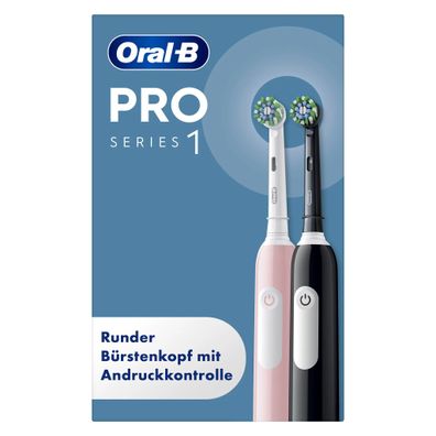 Oral-B Pro 1 Black/Pink Elektrische Zahnbürste mit 2. Handstück