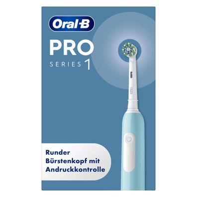 Oral-B Pro 1 Cross Action Caribbean Blue mit Reiseetui Elektrische Zahnbürste