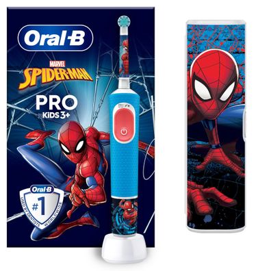 Oral-B Vitality Pro 103 Kids Spiderman mit Reiseetui Elektrische Kinderzahnbürste