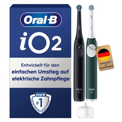 Oral-B iO Series 2 Night, Black/Forest Green mit 2. Handstück Elektrische Zahnbürste