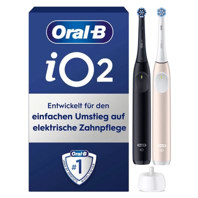 Oral-B iO Series 2 Night, Black/Calm Pink mit 2. Handstück Elektrische Zahnbürste
