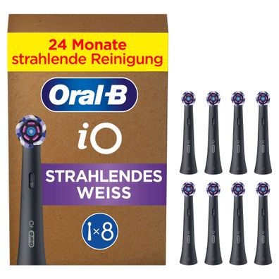 Oral-B iO Radiant White Schwarz 8er FFU Aufsteckbürsten
