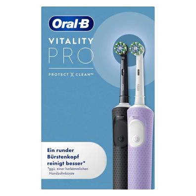 Oral-B Vitality Pro D103 Duo Black/Lilac Violet Elektrische Zahnbürste für Jugendlich