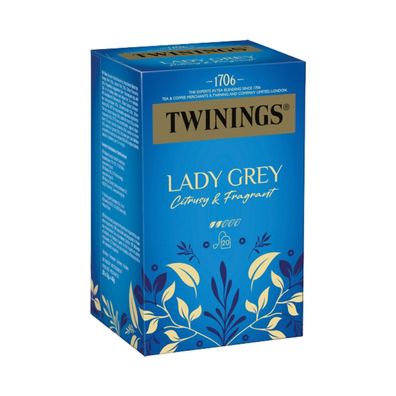 Twinings Lady Grey, Schwarztee, 20 Teebeutel im Kuvert, 40g