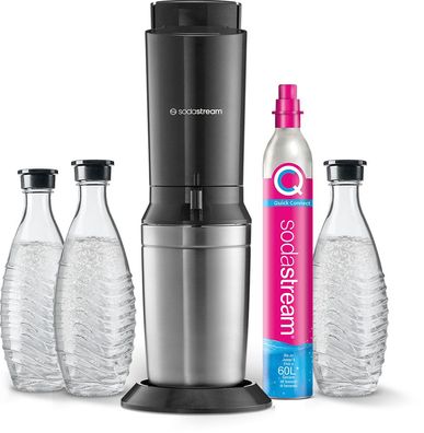 SodaStream Crystal 3.0 titan Vorteilspack Trinkwassersprudler mit 3 Glaskaraffen
