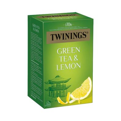 Twinings Grüntee mit Zitrone, Grüntee, 20 Teebeutel im Kuvert, 32g