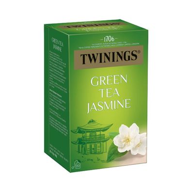 Twinings Green Tea & Jasmin, Grüntee, 20 Teebeutel im Kuvert, 36g