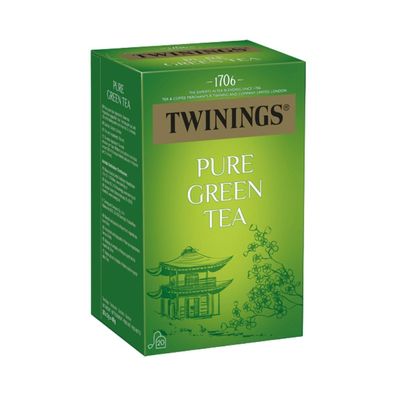 Twinings Pure Green Tea, Grüntee, 20 Teebeutel im Kuvert, 40g