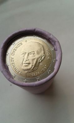 Sichtrolle 25 x 2 euro 2026 Adenauer prägefrische Rolle Berlin A
