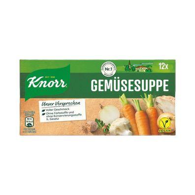 Knorr Gemüsesuppe, rein pflanzlich, 12 Würfel, 120g