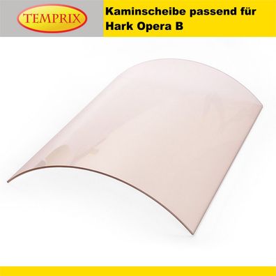 Ofenglas für Modell Hark Opera B - gebogene Kamin Sichtscheibe ohne/mit Dichtungsset