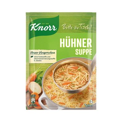 Knorr Bitte zu Tisch! Hühnersuppe mit Eiernudeln, 4 Teller, 88g