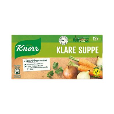 Knorr Klare Suppe, rein pflanzlich, 12 Würfel, 136 Gramm