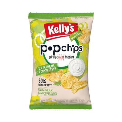 Kelly´s popchips Sour Cream & Onion Style, gePOPpt, 50 % weniger Fett, 70g