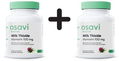 2 x Osavi Milk Thistle, Silymarin 100mg - 60 vegan caps