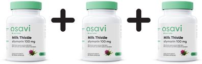 3 x Osavi Milk Thistle, Silymarin 100mg - 60 vegan caps