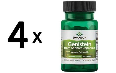 4 x Swanson Genistein from Sophora Japonica, 125mg - 60 vcaps
