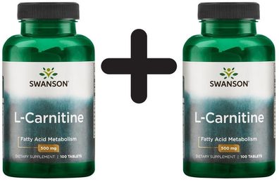 2 x Swanson L-Carnitine, 500mg - 100 tabs