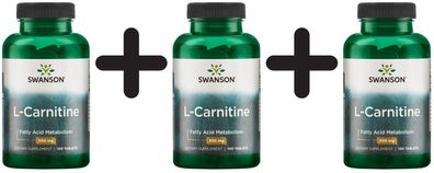 3 x Swanson L-Carnitine, 500mg - 100 tabs