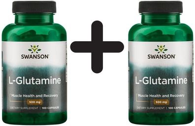 2 x Swanson L-Glutamine, 500mg - 100 caps