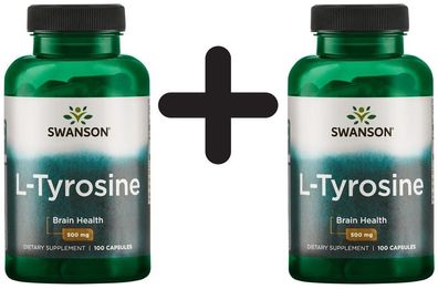 2 x Swanson L-Tyrosine, 500mg - 100 caps