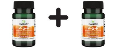 2 x Swanson P-5-P (Pyridoxal-5-Phosphate) Coenzymated Vitamin B-6 - 60 caps